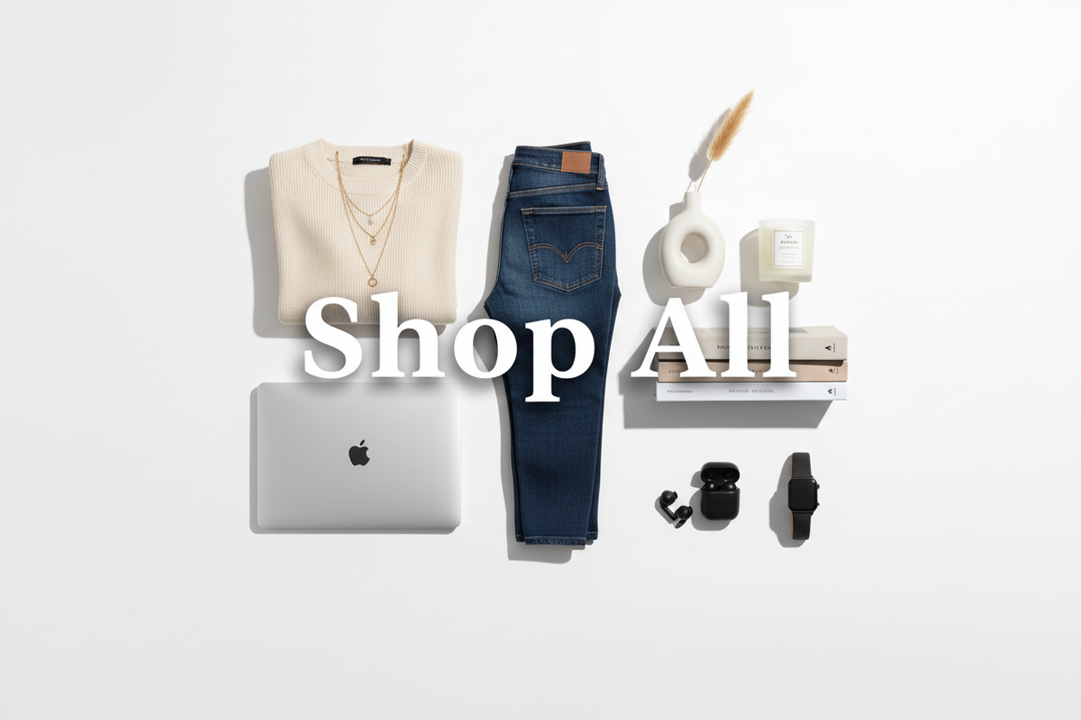 Shop All category - shopping bags on pedestal