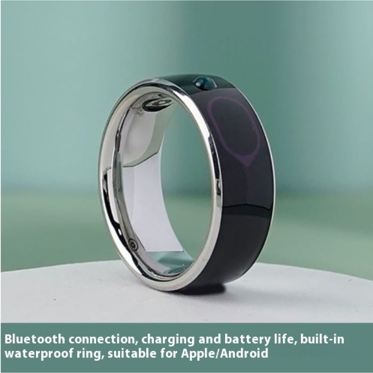 Smart Bluetooth ring standing on surface