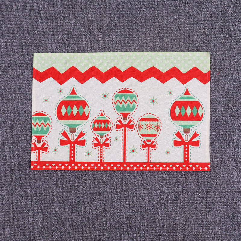 Christmas Santa Linen Table Mat detail