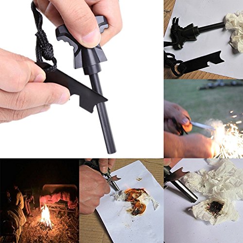 Fire starter rod in use with sparks