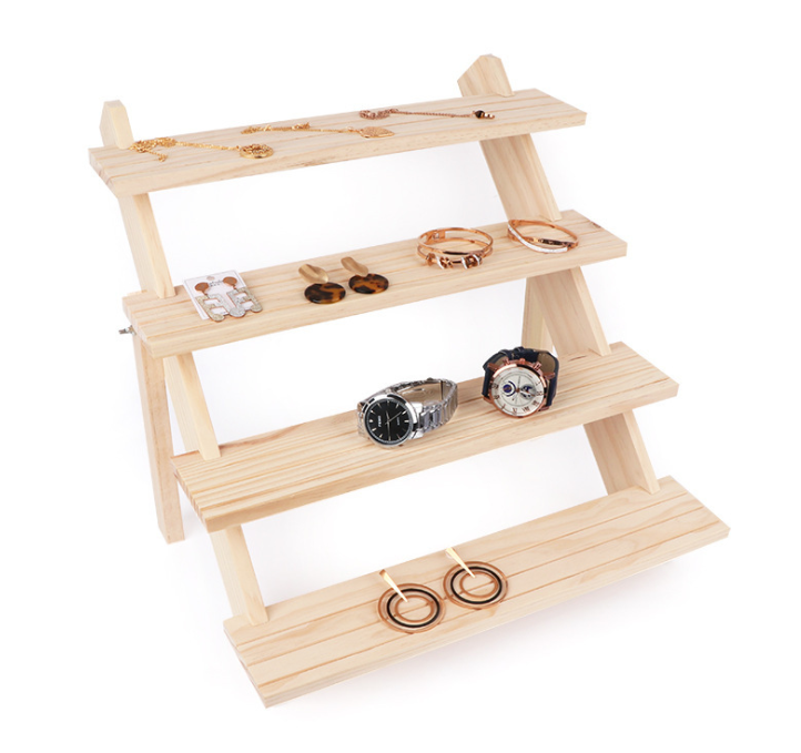 Wooden Jewelry and Beauty Product Display Stand