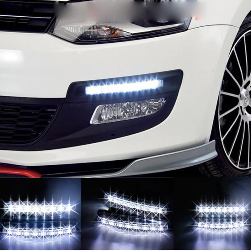 LED daytime running light installed under front bumper
