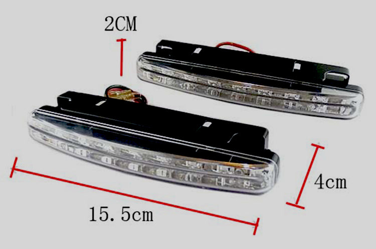 LED daytime running light dimensions diagram