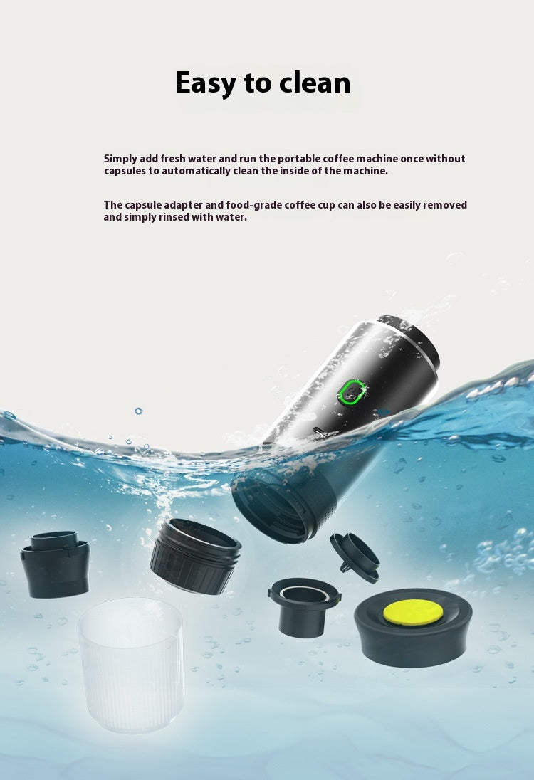 Portable espresso machine disassembled parts