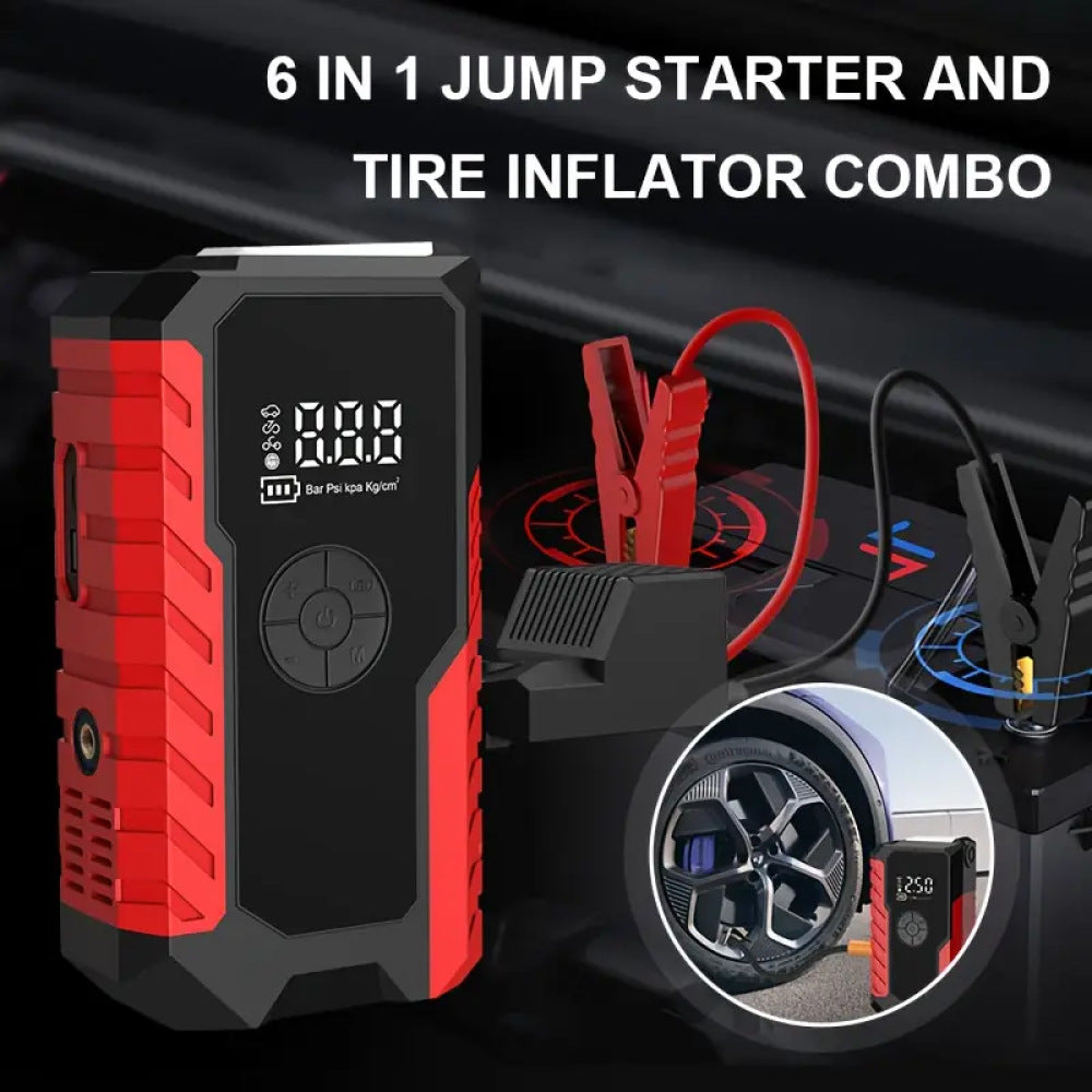 6-in-1 jump starter and tire inflator combo overview