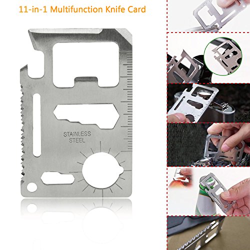Stainless steel multi-tool card with bottle opener and ruler