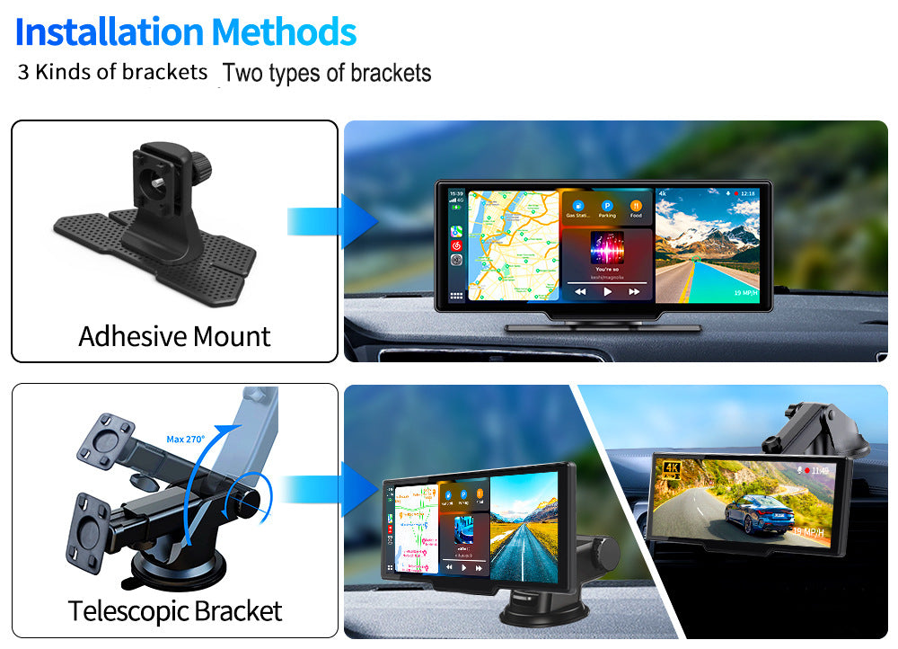 Dashboard Car Smart Screen Wireless - dash cam recording