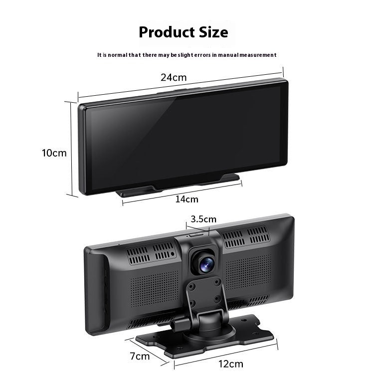 Smart car screen dimensions and rear camera lens