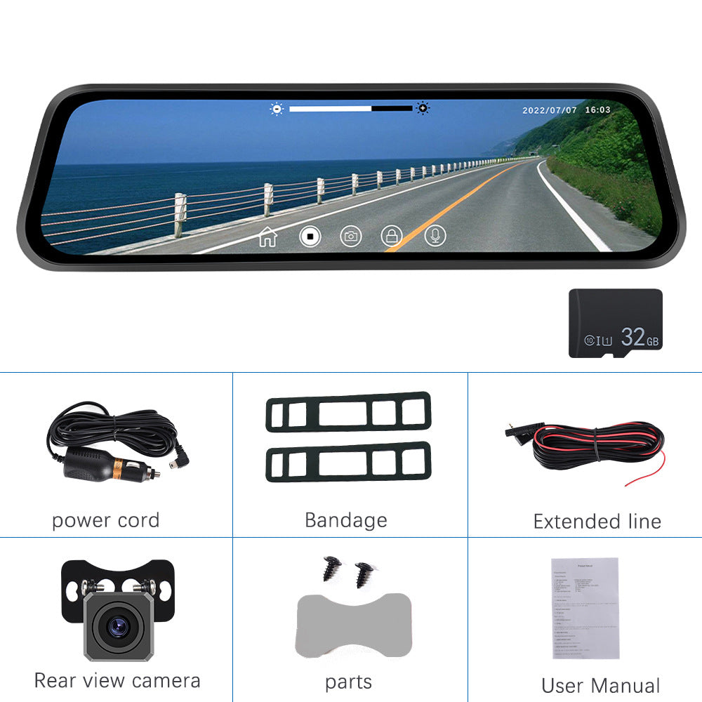 Rearview mirror dash cam package contents