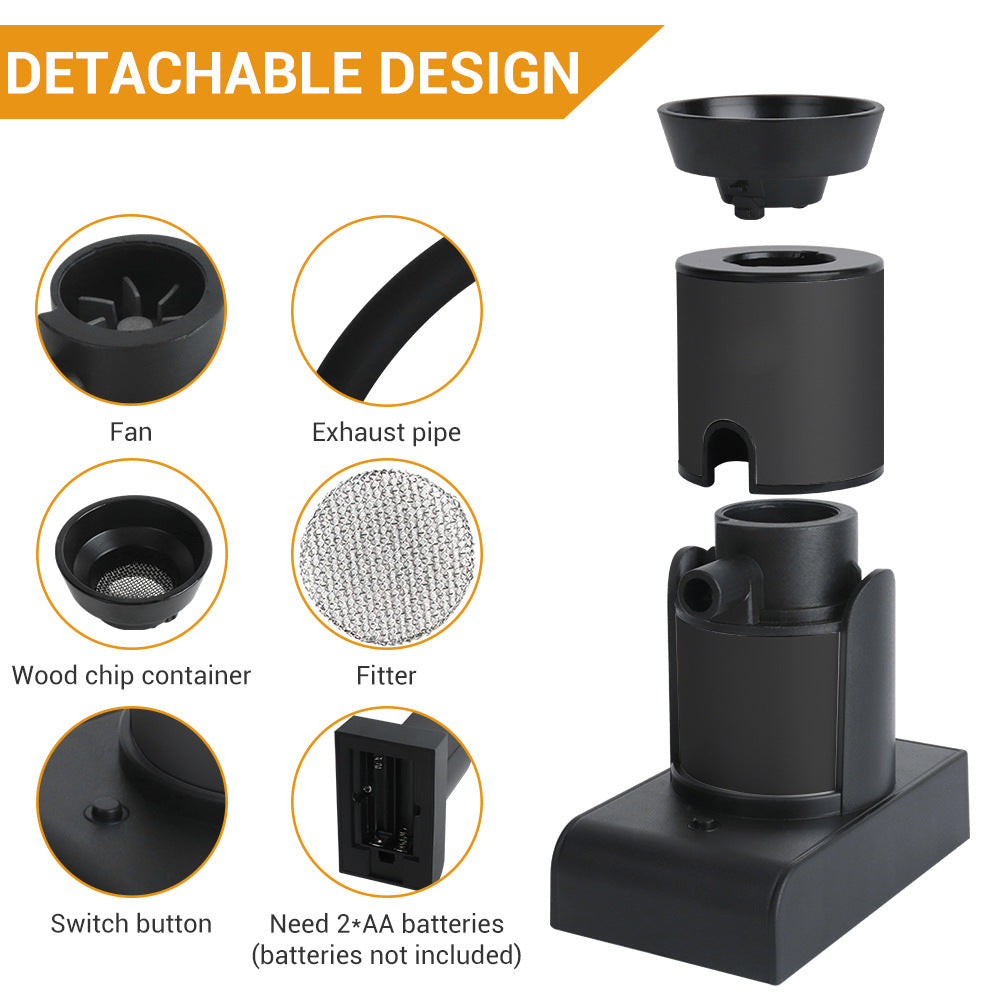 Aluminum Handheld Food Smoker – in use