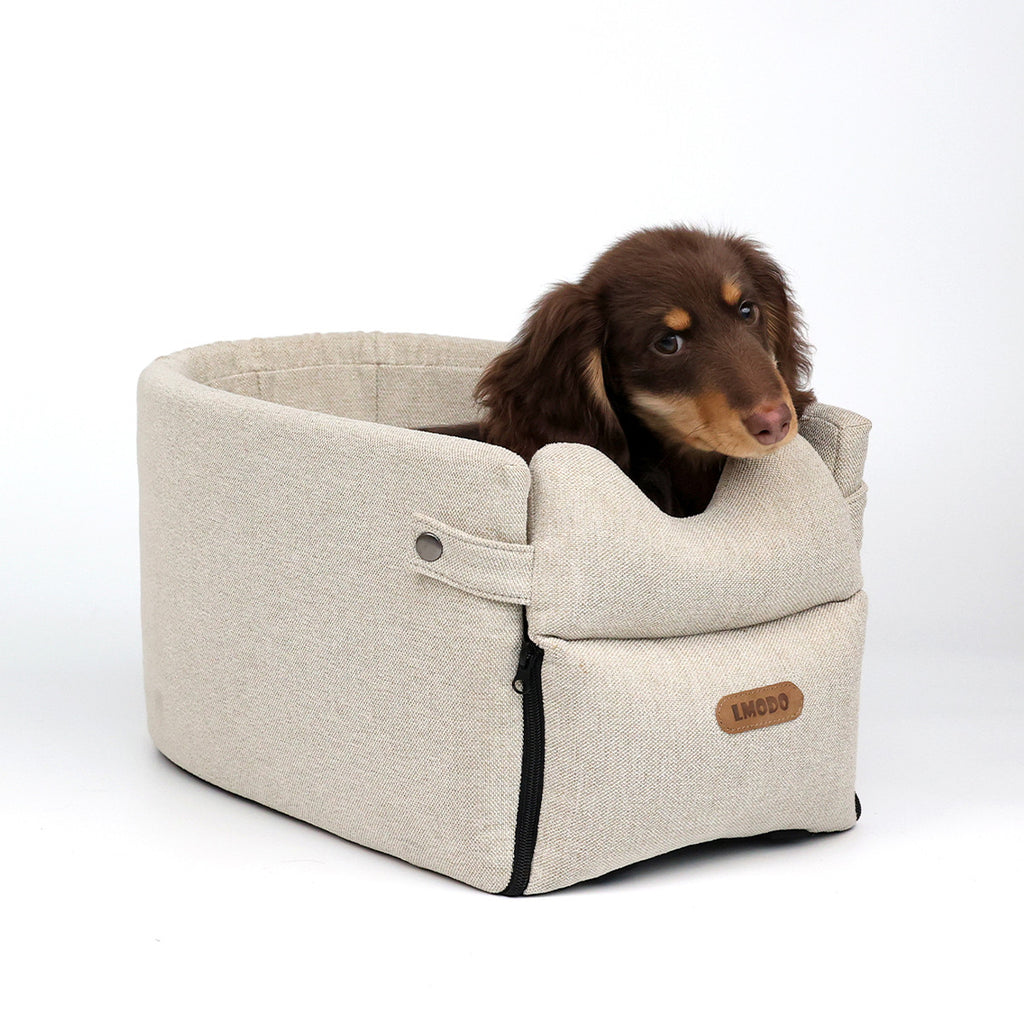 Dog car seat bed carrier, alternate angle view
