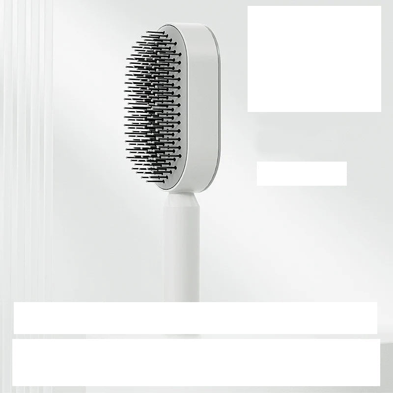 Self Cleaning Hair Brush - White Pressed Hair Removal
