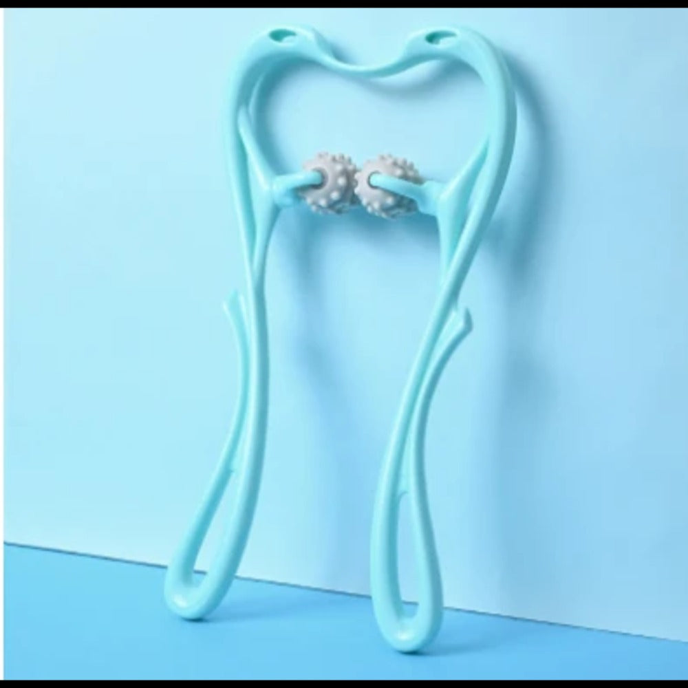 Multifunctional Manual Six-wheel Neck Massager - New Roller Swan Blue