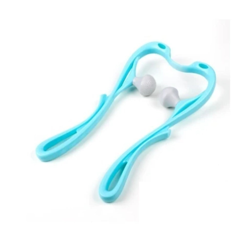 Multifunctional Manual Six-wheel Neck Massager - Swan Blue