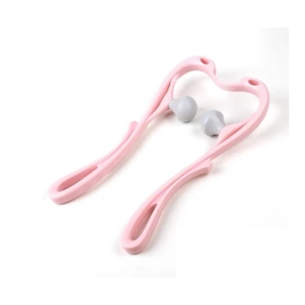Multifunctional Manual Six-wheel Neck Massager - Swan pink